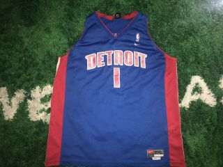 Vtg Chauncey Billups Detroit Pistons Nba Nike Team Jersey Mens 2xl Basketball