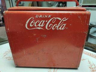 Early Vintage Coca Cola Metal Cooler
