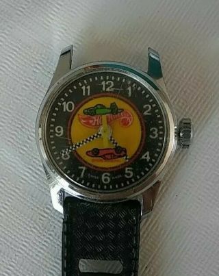 Hot Wheels Vintage 1970 Mattel Redline Wristwatch Swiss Made Watch