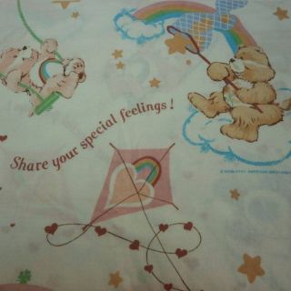 Vintage Care Bears Bedspread Lightweight Bright Colors 106 X 74