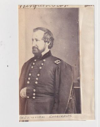 2 Union Generals N.  Lyon & W.  Rosecrans 1860s Civil War Cdv Format Photos