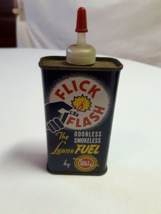 Vintage Whiz Flick Flash Lighter Fuel Fluid Oil Can.  Empty Pre - Owned
