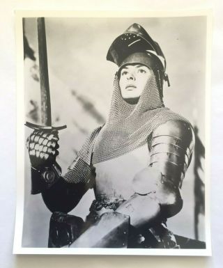 Vintage Ingrid Bergman Joan Of Arc Press Photo B&w Armor Sword Picture 8x10