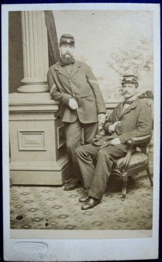 Cdv - Two Soldiers In Sack Coats