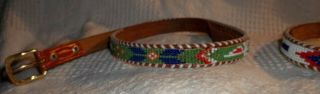 2 Native American Indian Style Beaded Belts.  No Name 37 " Long