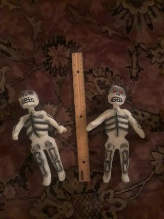2 Vintage Day Of The Dead Oaxaca 1990s Paper Mache Skeletons 8.  5 In Tall
