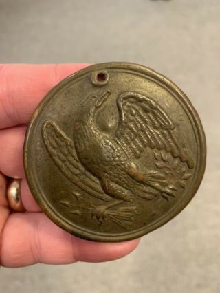 Field Repaired Civil War Eagle Breastplate With Intials On Back From Tennessee