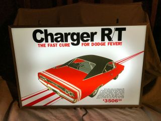 Large Lighted 68 Dodge Charger Rt Dealership Sign Dodge Scat Pack Sign Mopar