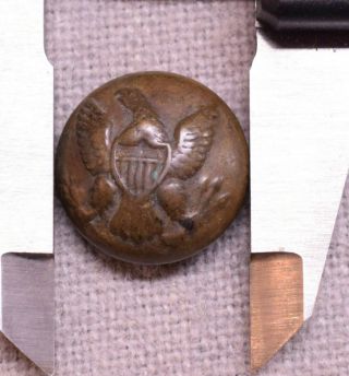 Pre - 1875 Civil War Brass Button Scovill Mfg Co Waterbury Eagle Shield 19.  7mm