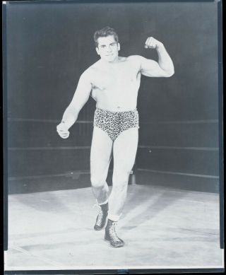 Vintage Wrestler 8 X 10 Publicity Photo Negative,  1950s