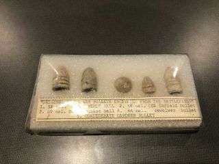 Civil War Bullets Five Piece Set