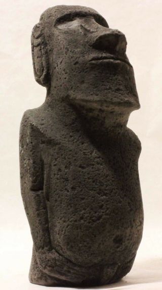 Mystic Moai Easter Island Statue With Authentic Carvings - Handmade Stone Statue