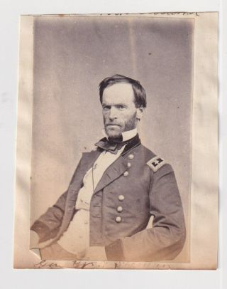 Union General William Tecumseh Sherman Rare 1860s American Civil War Cdv Photo