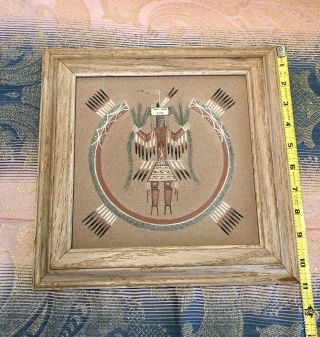 Vintage Navajo Traditional Yei Sand Art Painting By Anthony Largo 11x11 Inches 2
