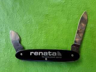 Renata Batteries Wenger Switzerland Vintage Folding Knife Case Opener