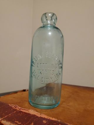 Vintage Tell City,  Indiana Bottle - " Frank J Schneider Bottling - Registered "