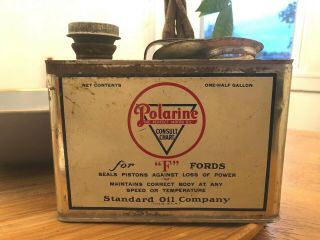 Early Vintage Standard Polarine 1/2 Gallon Oil Can