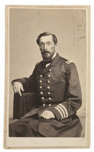 1860s Civil War Navy Captain Percival Drayton Cdv Photo Orleans Brown Water