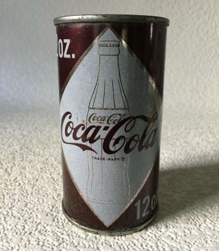 Vintage Coca Cola Diamond Bottle Flat Top Soda Can Chicago Bottom Opened 3