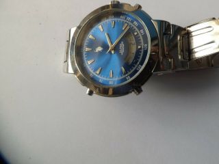 A Vintage Gents Blue Dialled Stainless Steel U.  S.  Polo Association Watch