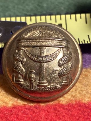 Non Dug Civil War Era Georgia State Seal Coat Button Unusual Back