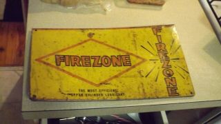 Firezone Oil Sign 47cm X 25cm 73 Years Old Ex Q.  L.  D.  Roadhouse