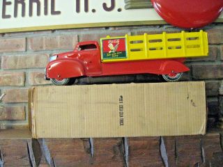 Vintage 1940’s Marx Toy Coca Cola Stake Bed Delivery Truck Sprite Boy With Orig.