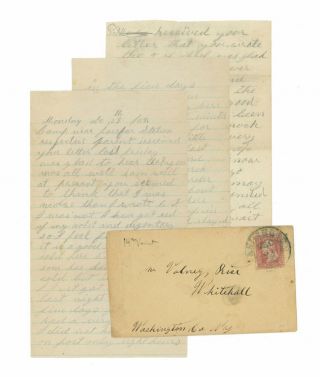 Dec 1862 Civil War Letter By Private Henry C.  Rice,  14th Vermont Infantry