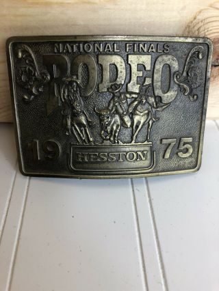 Vintage 1975 Hesston National Finals Rodeo Limited Esition Collector Belt Buckle