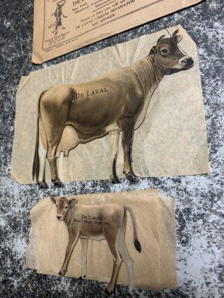 Vintage De Laval Cream Separator Tin Jersey Cow & Calf Set - 2