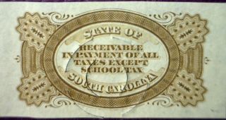 1860 ' s CONFEDERATE Civil War Era $30 State of S.  C.  CRISP Interest Note 67 NR 2