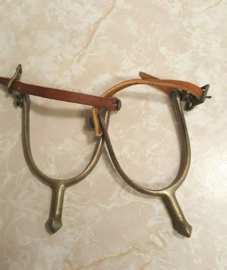 August Buermann Pair Us Cowboy Military Spurs - Marked U.  S.  Over A.  B.