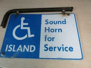 Vintage 2 Sided Flange Sign Handicap Island Sound Horn For Service Gas Station