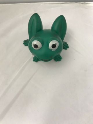 Rare Vintage 1970’s Green Rubber Frog Toy Squeaky