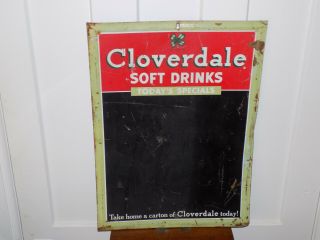 Cloverdale Soft Drink Soda Menu Chalkboard Metal Sign