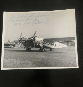 Vintage Black & White Aviation Photograph Sign By Vincent Burnelli - Ballard 1957