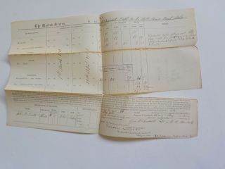 Civil War Document 1862 Captain 12th Maine Regiment Volunteers Account Paper Vtg
