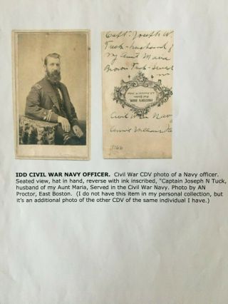 Civil War Photography CDV Navy Captain ID ' d 3