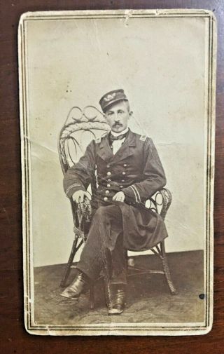 Civil War Photography Cdv Navy Lieutenant Not Identified