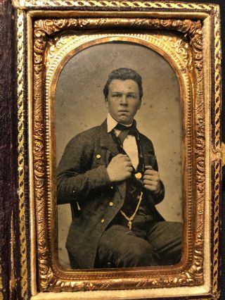 Civil War Soldier Photo Identified Cdv Tintype 8th Tennessee Cavalry (union)