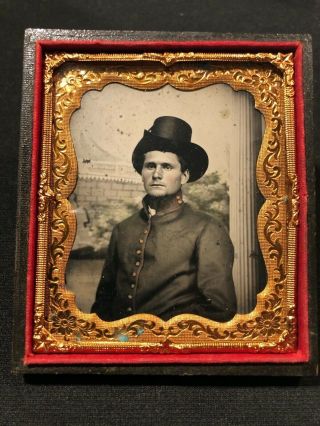 Civil War Soldier Photo Identified Ruby Ambrotype Ist Ohio Light Artillery
