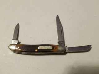 Vintage Schrade Old Timer 1080t 3 Blade Folding Pocket Knife Made In Usa Tight