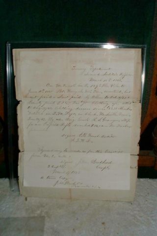 Civil War - Discharge Pay Document & Discharge Papers.  Co.  B 129 Illinois