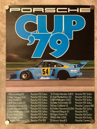 1979 Porsche Cup 935 Turbo Coupe Victory Showroom Advertising Poster Rare