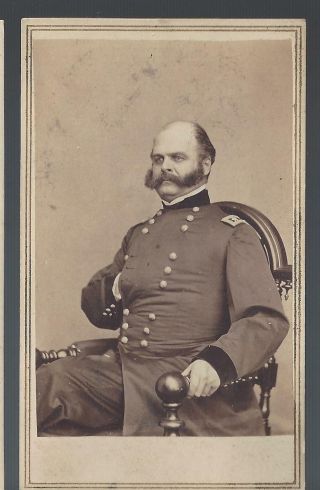 Civil War Cdv Union General Ambrose Burnside Of Ri