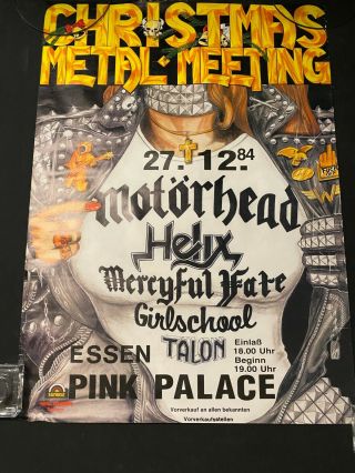 Motorhead 1984 Germany Vintage Rock & Roll Memorabilia Promo Poster