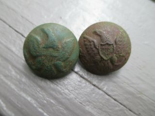 2 Antique Dug Civil War Eagle Gs General Service Coat Buttons Relics