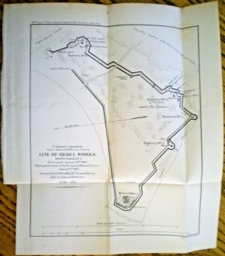 1865 Civil War Naval Map Line Of Rebel Smith 
