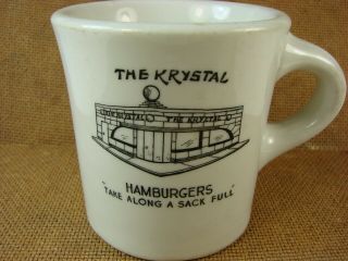 Vintage The Krystal Hamburgers Coffee Mug Shenango China Castle Pa K2