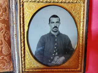 Rare Clear 6th Plate Civil War Soldier Ambrotype 2